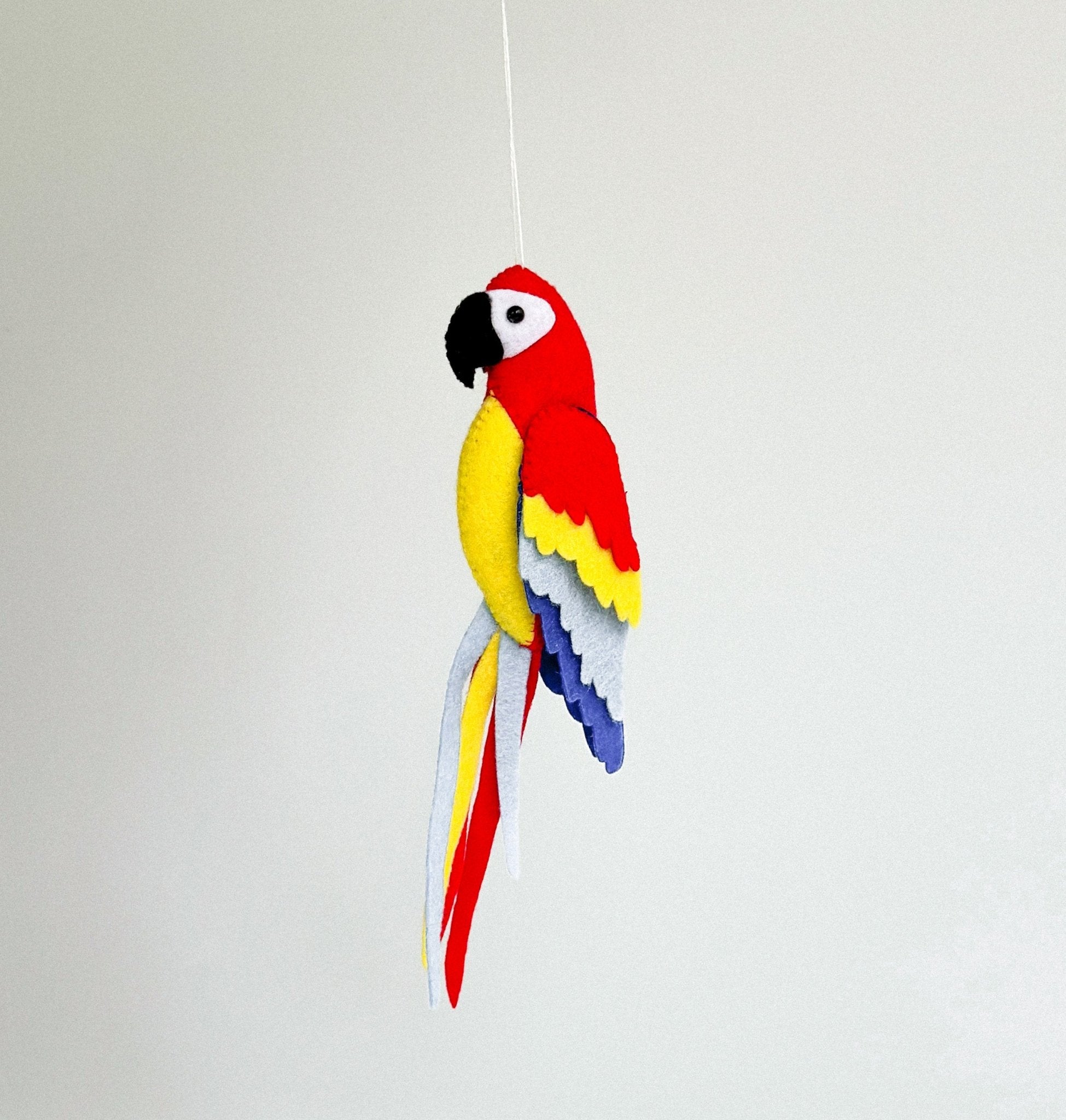 Colorful Felt Parrot Ornament – Handmade Bird Decoration Toy - WoollyFox